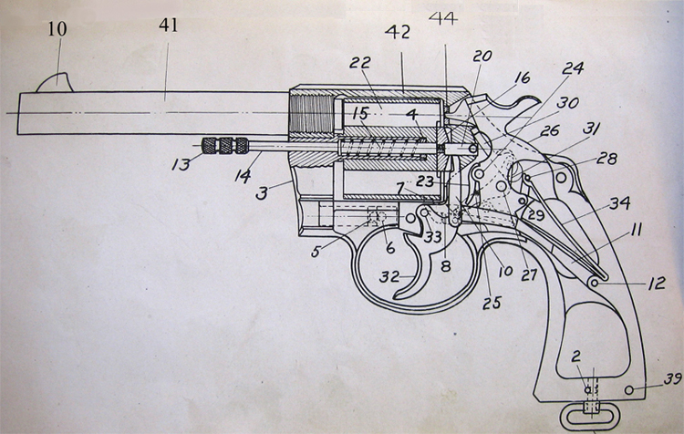 Revolver with the side plate and stock removed