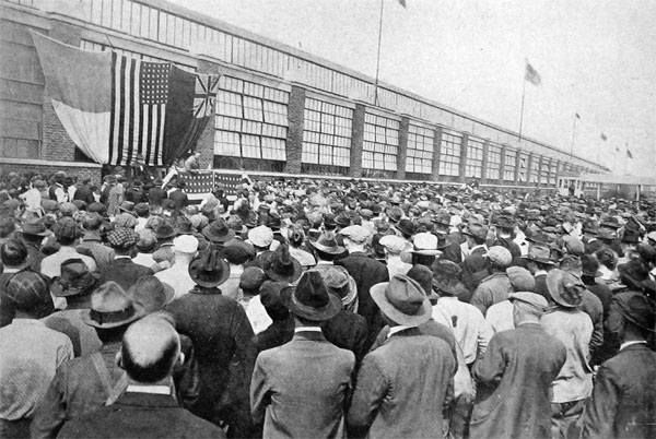 A Typical "Speed-Up" Meeting of Aircraft Workers