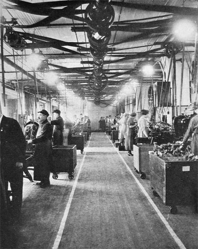 At Work on Liberty Engine Parts at the Packard Plant